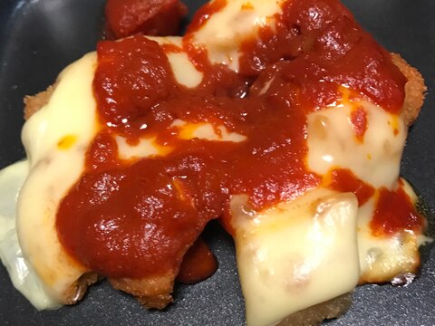 鯵フライのトマトソースチーズ焼き